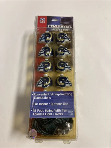 NEW NFL LA Rams Football Helmet 10 String Lights NIB Sealed 12 Feet St. Louis Cover