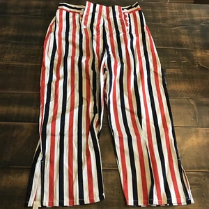 Vintage 1950er 1960er 1970er patriotisch gestreifte Hose Sommer Strand Retro rot weiß - Bild 1 von 8