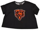 Foco Shirt Womens Large Nfl Team Apparel Black Crop Top Big Logo Chicago Bears
