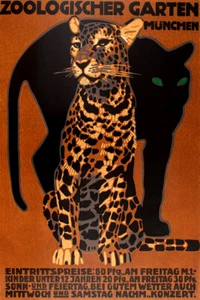 Hellabrunn Munich Animal Park 1955 Original Vintage Wall Art Home - POSTER 20x30 - Picture 1 of 4