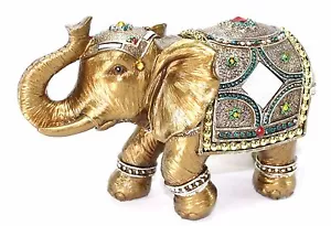 Feng Shui 9" Elegant Elephant Trunk Statue Lucky Figurine Gift & Home Decor - Picture 1 of 3