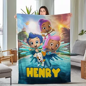 Customized Bubble Guppies Quilt Blanket, Bubble Guppies Party, Bubble Guppies So - Picture 1 of 3