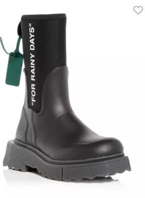 Botas de lluvia de goma esponja negras Off-White para mujer talla 37/7. Foto 1 de 4
