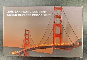 2018 Reverse SILVER Proof Set.  Original as minted by U.S.  10 coins total. - Picture 1 of 3