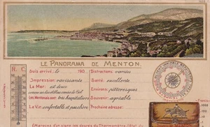 cartolina le Panorama de Menton viaggiata nel 1908 - Imagen 1 de 2