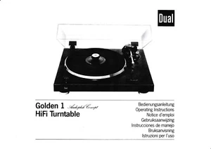 Manuale di istruzioni Operating Instructions per Dual Golden 1 - Foto 1 di 1