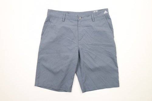 Adidas Golf Uomo 32 Spell Out Flat Front Golf Chino Pantaloncini Grigio Poliestere