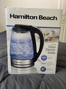 HAMILTON BEACH Glass Electric Kettle 1.7 Litre EXCELLENT condition, NEW - Picture 1 of 5