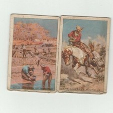 D.C THOMSON  ADVENTURE magazine 2 Picture Series cards - Cowboys & Gold Diggers