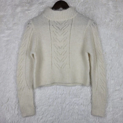 Suéter Line & Dot Mezcla de Alpaca Carli Estenopeico Cuello Simulado Talla Pequeña Silencioso Lujo Foto 1 de 4