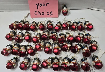 Ganz Jingle Bell BOY Snowman Christmas Ornament Name Pre-Personalized -*CHOICE* - Image 1 of 4