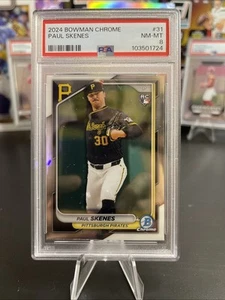 2024 Bowman Chrome Baseball Paul Skenes Base RC #31 PSA 8 Rookie Pirates - Picture 1 of 2