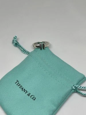 Tiffany & Co. Sterling Silver T Square Ring Band Ring Size 7 - Image 1 of 4