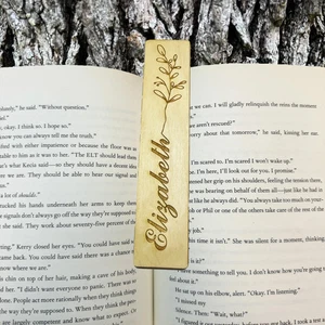 Bookmark - PERSONALIZED Flower - Birch Wood - Bild 1 von 5