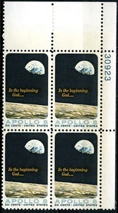 SC# 1371 - 1969 6¢ - Apollo 8 Moon Orbit -  Mint NH Plate Block of 4 - Picture 1 of 1