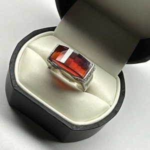 Red Garnate Silver Mans Ring, 925 Sterling Silver Ring,hand Made Ring SZ8 - Picture 1 of 6