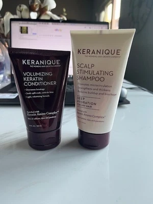 KERANIQUE Deep Hydration Hair Growth Shampoo Scalp Stimulating & Conditioner NEW - Image 1 of 4