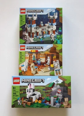 NEW Lego Minecraft Lot 21186 Ice Castle 21167 Trading Post 21181 Rabbit Ranch - Image 1 of 4
