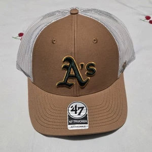 Oakland Athletics '47 Brand Tan White Adjustable Hat OSFM Cap Neu - Bild 1 von 4