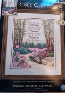 Dimensions Gold Collection Serenity Courage Wisdom Lena Liu Cross Stitch NOS - Bild 1 von 3