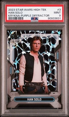 Han Solo 2023 Topps Star Wars High-Tek Krykna Purple Diffractor /10 PSA 9 SSP - Image 1 of 2