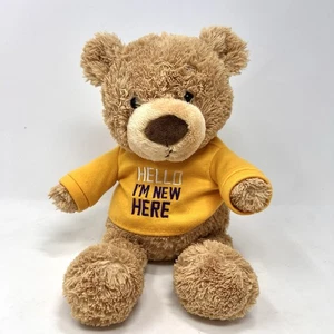 Gund hellbrauner Teddybär 12 Zoll Stofftier Babyparty Geschenk Hallo, ich bin neu hier weich - Bild 1 von 5