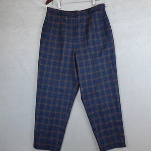 Pantalón Pendleton De Colección Talla 16 Azul Rojo Tartán Lana Escocesa Hecho en EE. UU. Forrado - Imagen 1 de 13