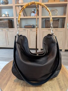 GUCCI Vintage Bambus Braun Nylon Leder Handtasche Schultertasche Kommt Mit COA - Bild 1 von 12