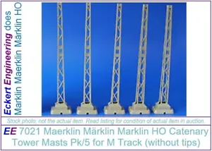 Marklin 7021 Tower Catenary Masts, Pack of 5 Older style w Screws, Missing Tips - Picture 1 of 3