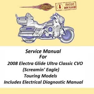 Harley Davidson 2008 Electra Glide Ultra Classic CVO Tour Models Service Manual - Picture 1 of 6