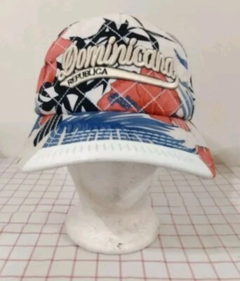 Gorra República Dominicana Floral Tropical Sombrero Blanco Snapback Bordado Ajustable Foto 1 de 4