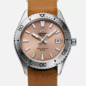 Reloj para hombre Orient Mako automático esfera albaricoque correa de cuero RA-AC0Q05P30B - Imagen 1 de 7