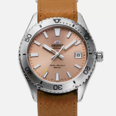 Orient Mako Automatic Apricot Dial Leather Strap Men's Watch RA-AC0Q05P30B - Image 1 of 4