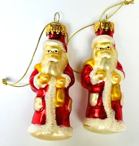 Vintage Holiday home Glass 3” Santa Claus Christmas Ornament hand decorated - Picture 1 of 3