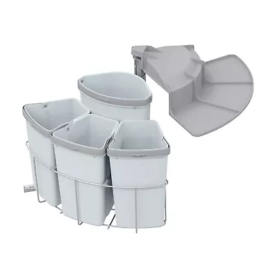 Waste Centre 4 Swivel Bin 3x 9, 12L Dustbin Waste Collector Built In - Image 1 of 4