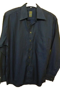 Langarm Herren Hemd~ Pure Shirts ~ dunkelblau gemustert ~ Gr. M (39) - Bild 1 von 3