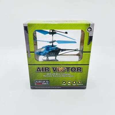 AIR VICTOR 2CH I/R MINI INFRARED RC HELICOPTER~BLUE CAMOFLAGE~LIGHTS~BRAND NEW - Image 1 of 4