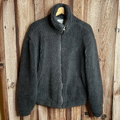 Urban Outfitters UO Gran Tamaño Sherpa Bomber Chaqueta con Cremallera Gris Medio Unisex Foto 1 de 4