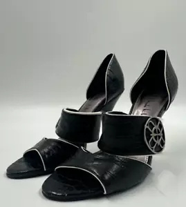 Nicole Miller Womens Ladies Black Nicole Slip On Fashion Pump High Heels Sz 6.5M - Picture 1 of 8
