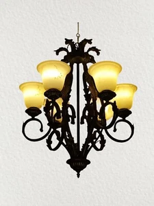 "Palmero" By Progress Lighting Six Light Single Tier Chandelier W/ Leaf... - Picture 1 of 6