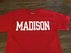 Madison Wisconsin Medium Red Champion T Shirt - Picture 1 of 6