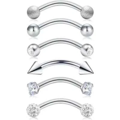 Vertical Labret Cartilage Earring Tragus,Bar Stud Piercing Cz Lip Bar Helix Bar - Image 1 of 4