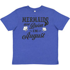 Inktastic Mermaids Are Born In August Birthday Youth T-Shirt Birthdays Happy Sea