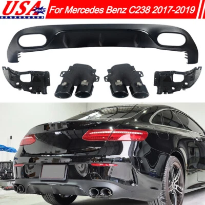 For Mercedes Benz C238 E450 2017-2023 E53 A Style Rear Diffuser W/ Exhaust Tip Foto 1 de 4