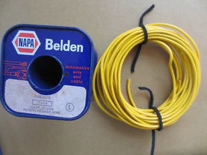 14 ga GAUGE NAPA BELDEN AUTOMOTIVE COPPER WIRE - 23 FT - YELLOW MADE IN USA NOS - Picture 1 of 3