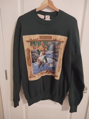 Suéter de pesca con mosca verde vintage Foto 1 de 4