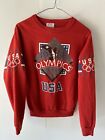 Sweat-shirt vintage années 80 USA Olympics taille XS rouge 1988 crewneck