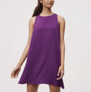 Vestido Loft Halter Columpio Púrpura Sin Mangas Volantes Espalda Para Mujer Talla XS - Imagen 1 de 8