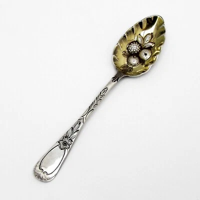 Cuchara inglesa grabada frutero dorado John Wakefield plata de ley 1824 Foto 1 de 3