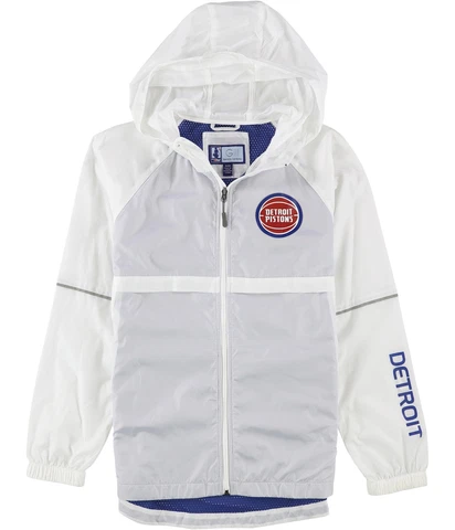 G-III Sports Womens Detroit Pistons Windbreaker Jacket, White, Small Cover